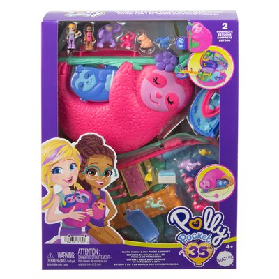 Polly Pocket. Kompaktowa torebka Rodzina leniwców Mattel