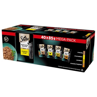 Karma dla kota SHEBA Selection Select Slices Drobiowe Smaki (40 x 85 g)
