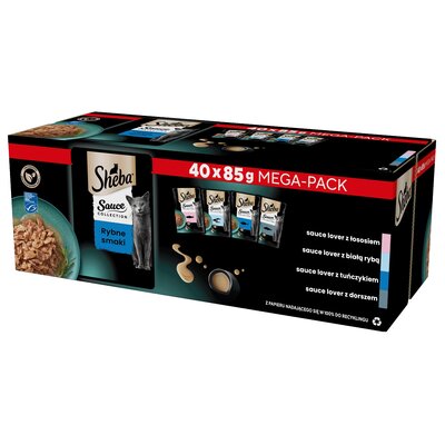 Karma dla kota SHEBA Sauce Collection Rybne Smaki (40 x 85 g)