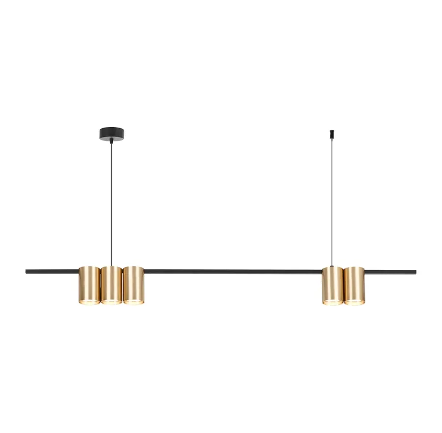 Loftowy żyrandol czarno-złoty K404-Abea