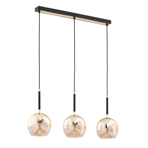 Prada lampa wisząca 3xE27 czarna/złota 62404