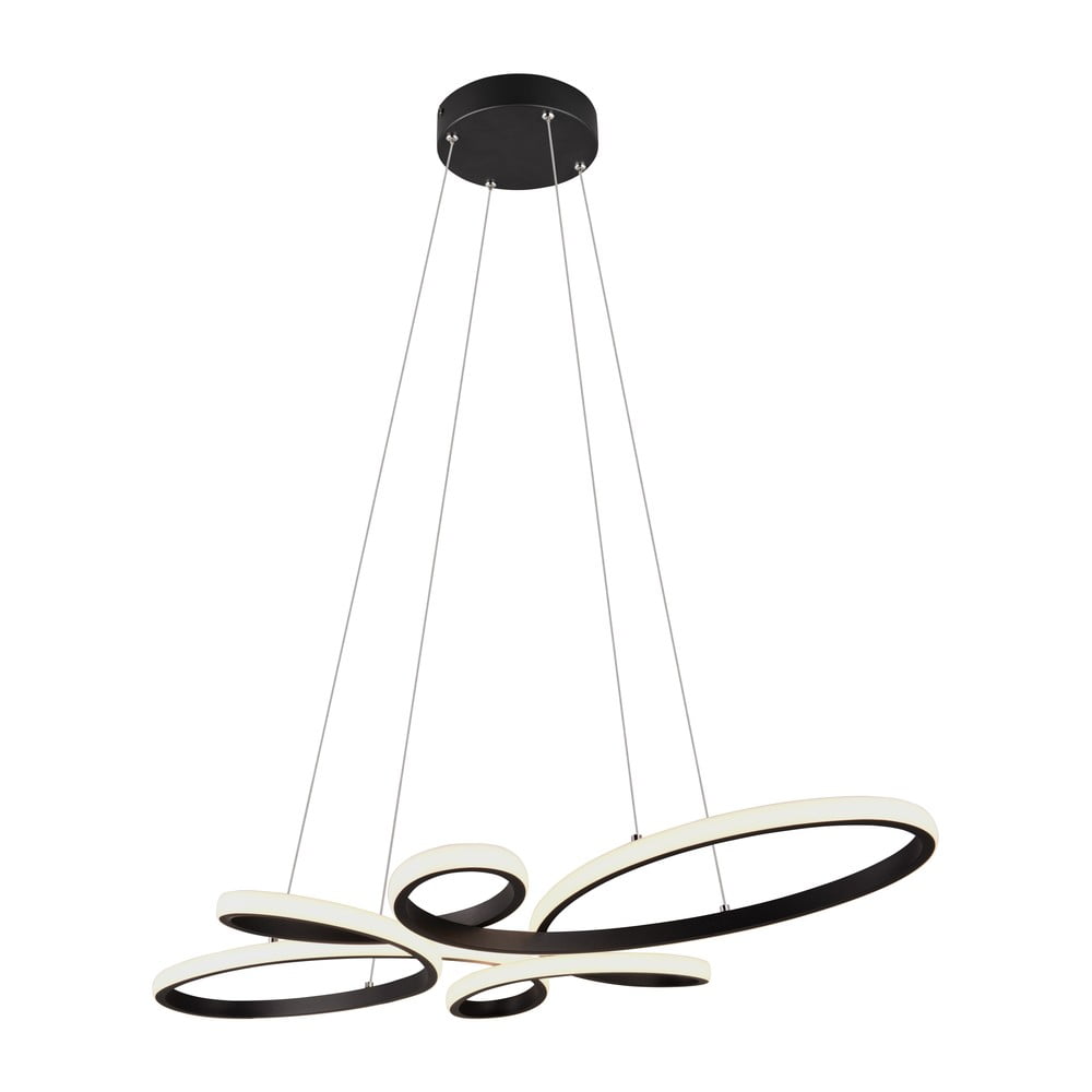 Czarna lampa wisząca LED Fly – Trio