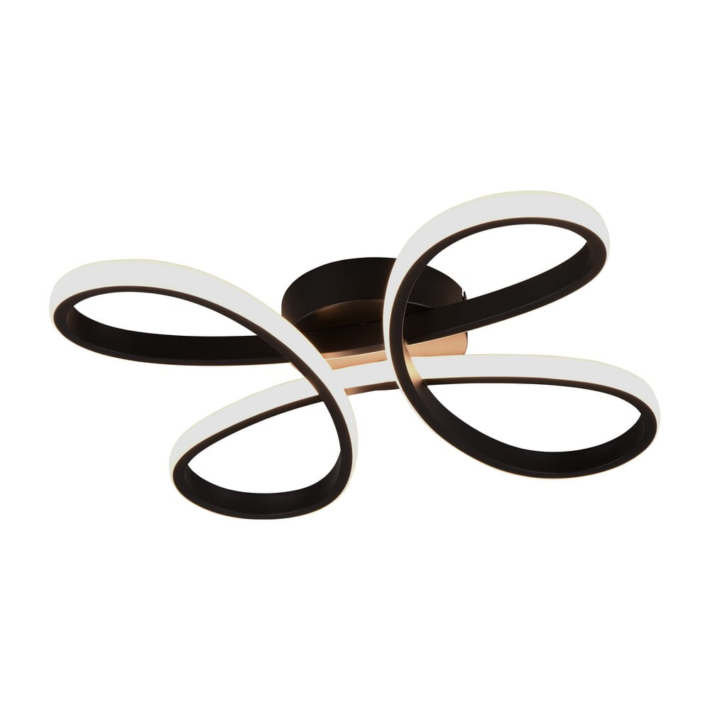 Czarna lampa sufitowa LED 40x40 cm Fly – Trio
