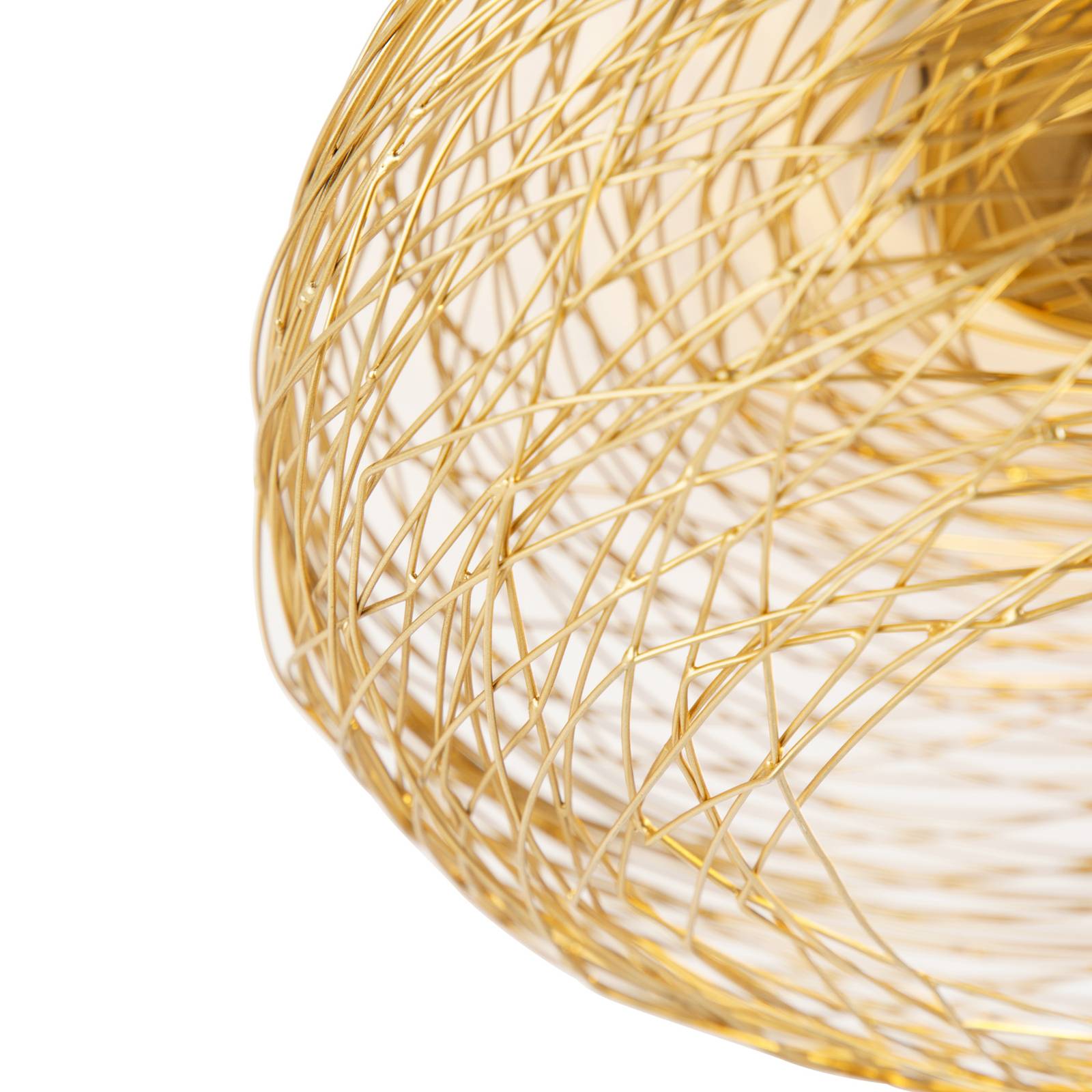 Lampa sufitowa Lindby Kaviya, kolor złoty, Ø 40 cm, żelazo, E27