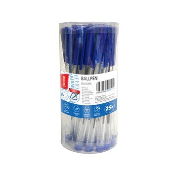 Długopis Biurowy Przezroczysty 1,0Mm Memobe Niebieski, 25 Sztuk