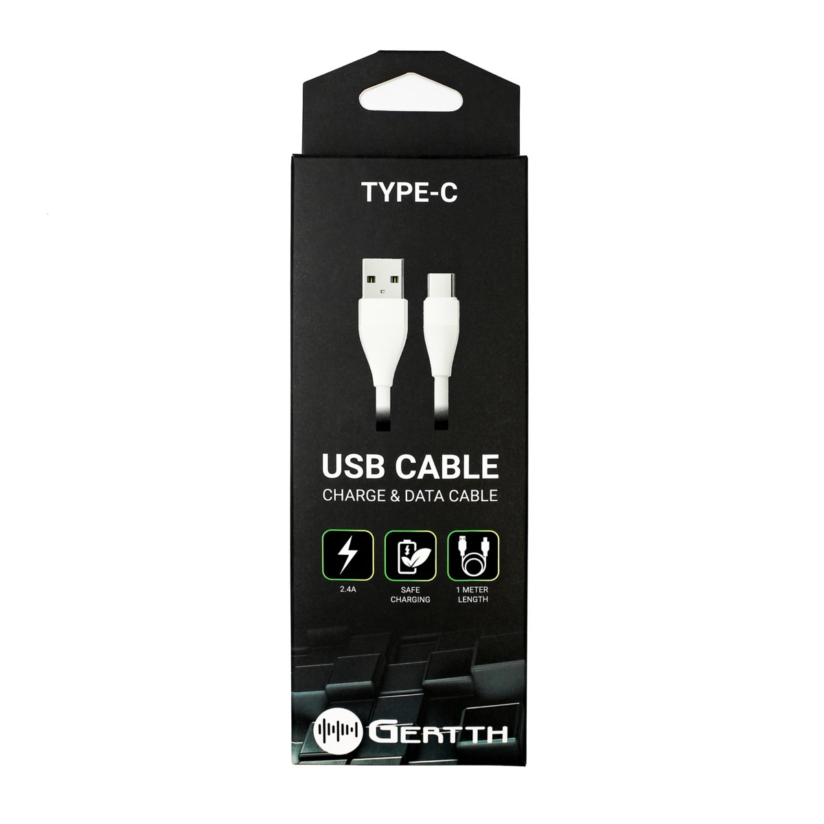 Kabel USB do USB-C 1m Gerrth Czarny