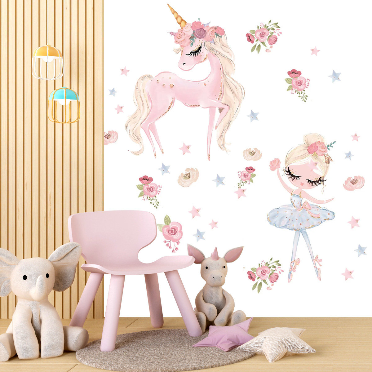 NAKLEJKI NA ŚCIANĘ DLA DZIECI SAMOPRZYLEPNE DO POKOJU DZIECKA JEDNOROŻEC