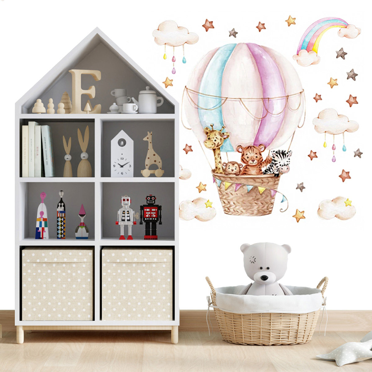 NAKLEJKI NA ŚCIANĘ DLA DZIECI SAMOPRZYLEPNE DO POKOJU DZIECKA ZWIERZĘTA