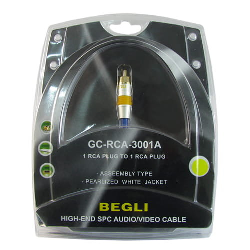 Przyłącze 1 wtyk RCA na 1 wtyk RCA PROFi BEGLI 2m
