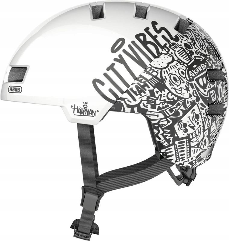Kask rowerowy Orzech Miejski Abus Skurb ACE 96456 rozmiar L 55-59 cm biały