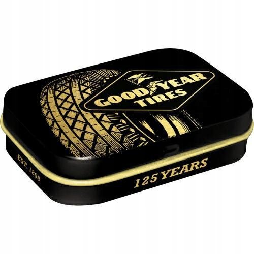 Miętówki GOODYEAR TIRES 125 YEARS metalowe pudełko cukierki drażetki