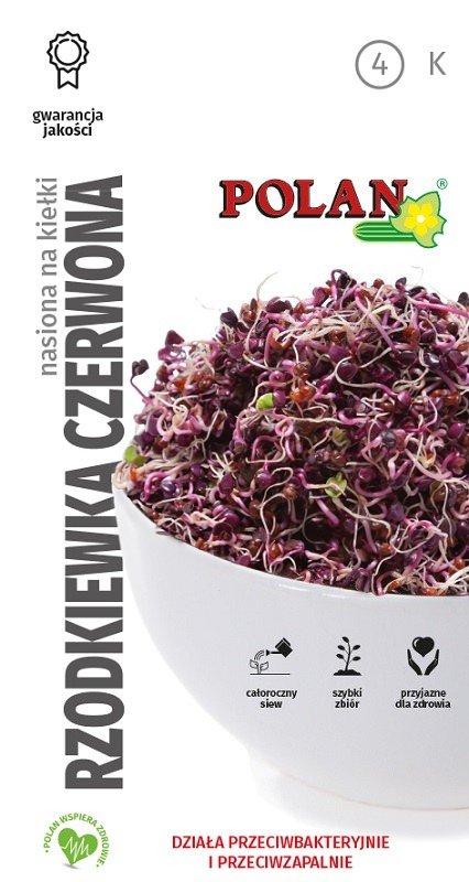 Nasiona na kiełki Rzodkiewka czerwona 8 g POLAN