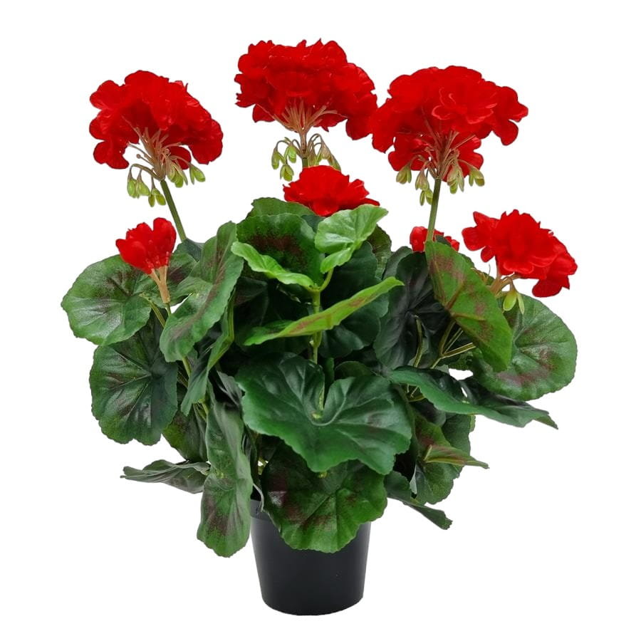 PELARGONIA SZTUCZNA W DONICZCE (613.01) CZERWONA sztuczne kwiaty na balkon na taras