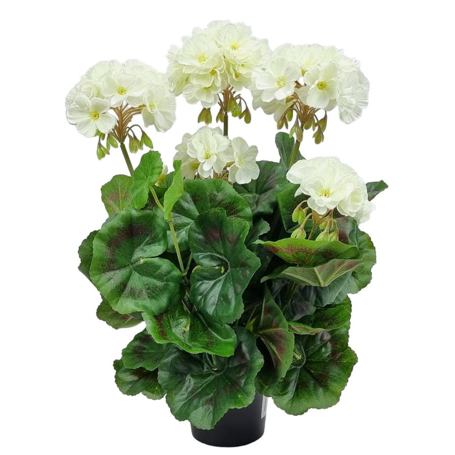 PELARGONIA SZTUCZNA W DONICZCE (613.07) KREM-BIEL sztuczne kwiaty na balkon na taras