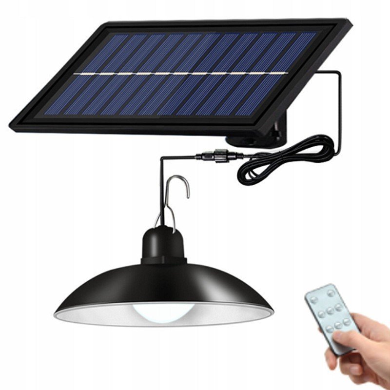 Żyrandol solarny lampa wisząca ogrodowa zewnętrzna 1,8W 140lm z pilotem