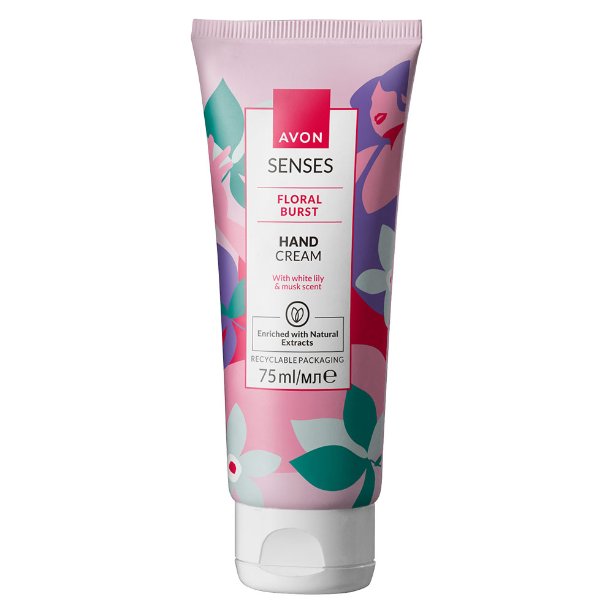 Avon, Floral Burst Biała Lilia Piżmo, Krem Do Rąk Wygładzający, 75ml