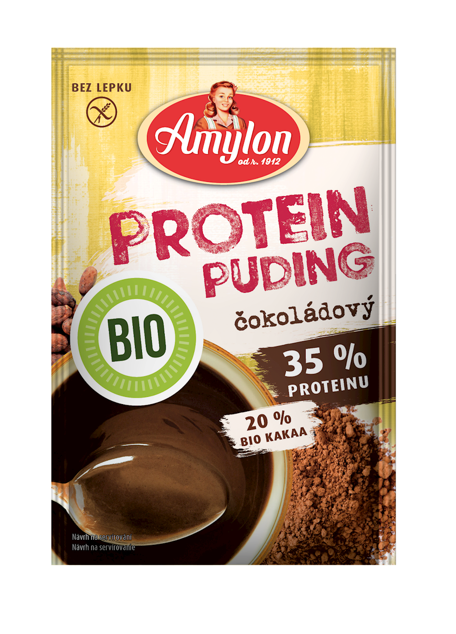 Amylon Budyń proteinowy o smaku czekoladowym bez dodatku cukru bezglutenowy 45 g Bio
