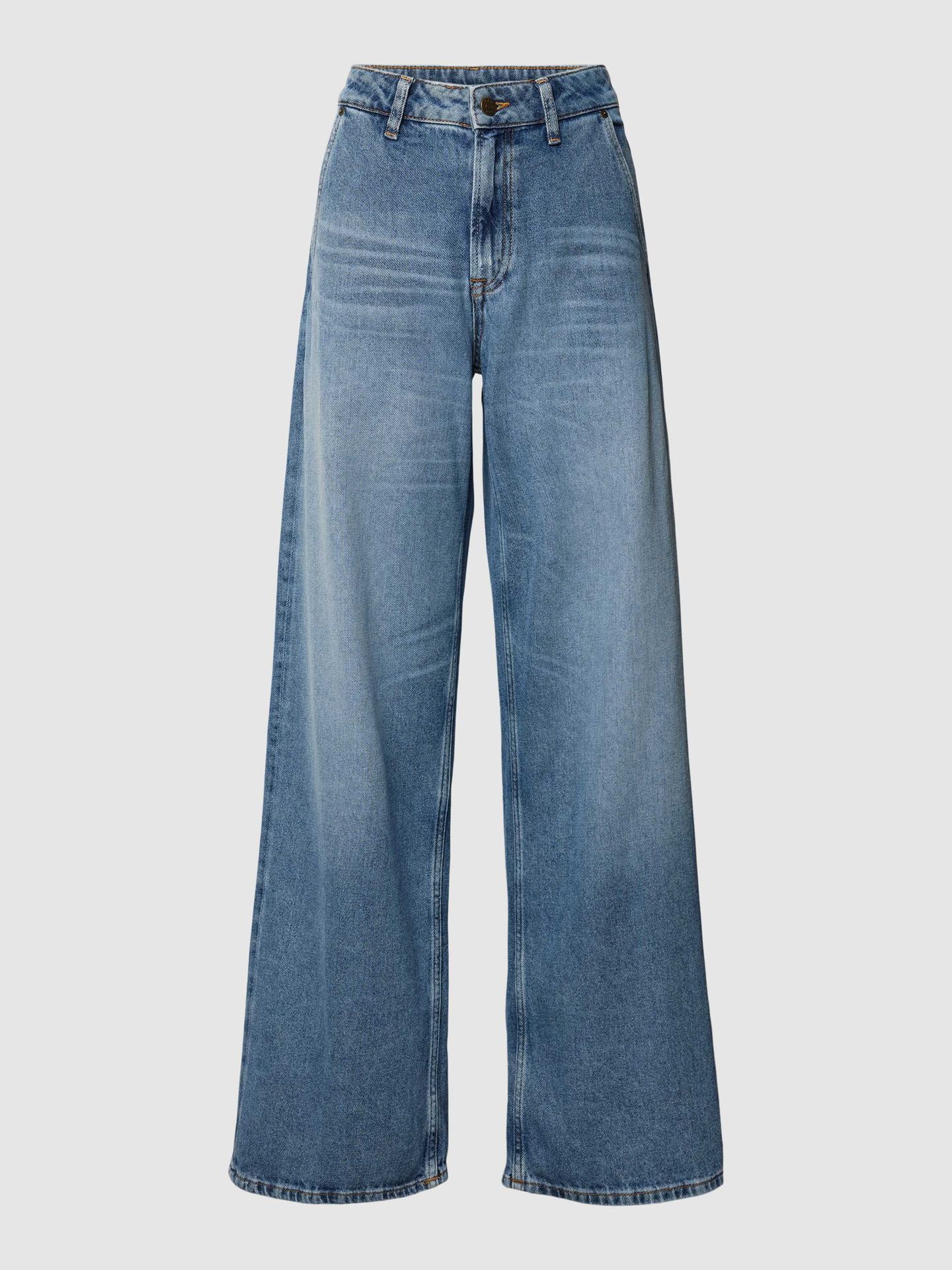 Jeansy o kroju wide fit z detalami z logo