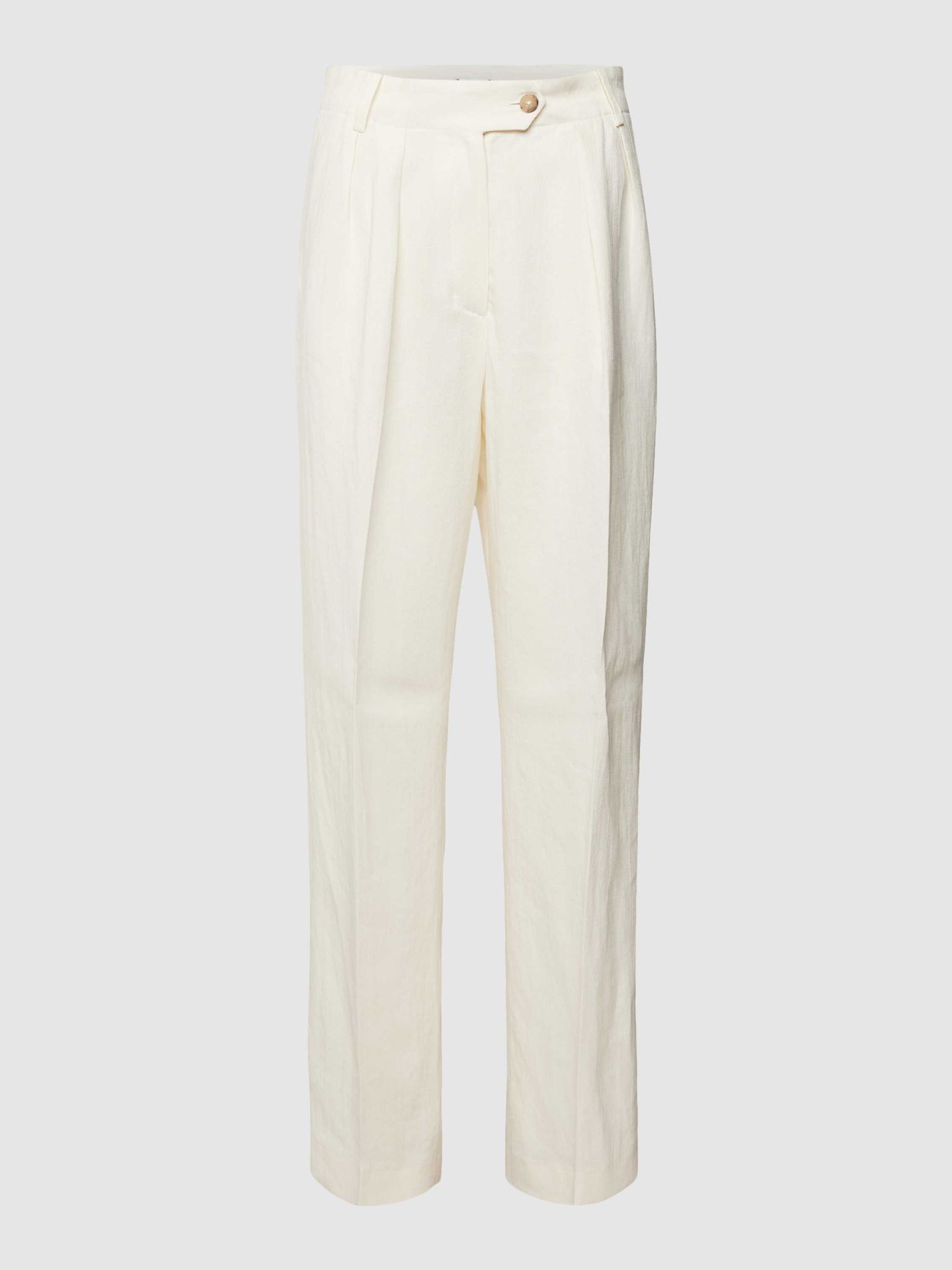 Spodnie lniane zapinane na guzik i zamek błyskawiczny model ‘ELEVATED’