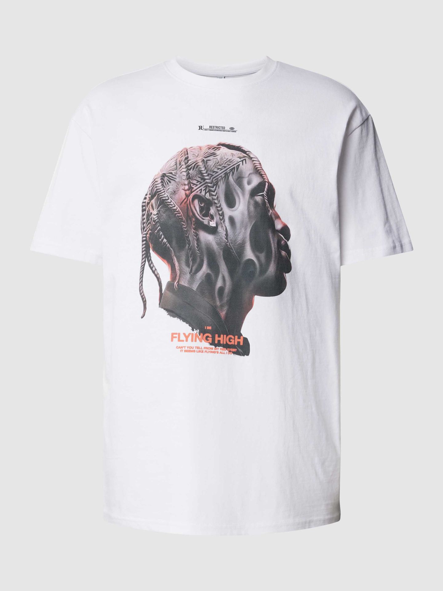 T-shirt z nadrukiem z motywem i napisem model ‘FLYING HIGH’