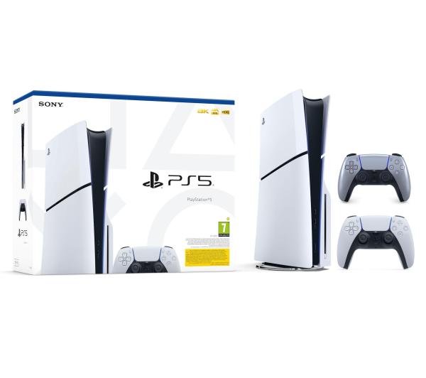 Sony PlayStation 5 Slim D Chassis (PS5 1TB z napędem + Dodatkowy Pad Srebro sterling)