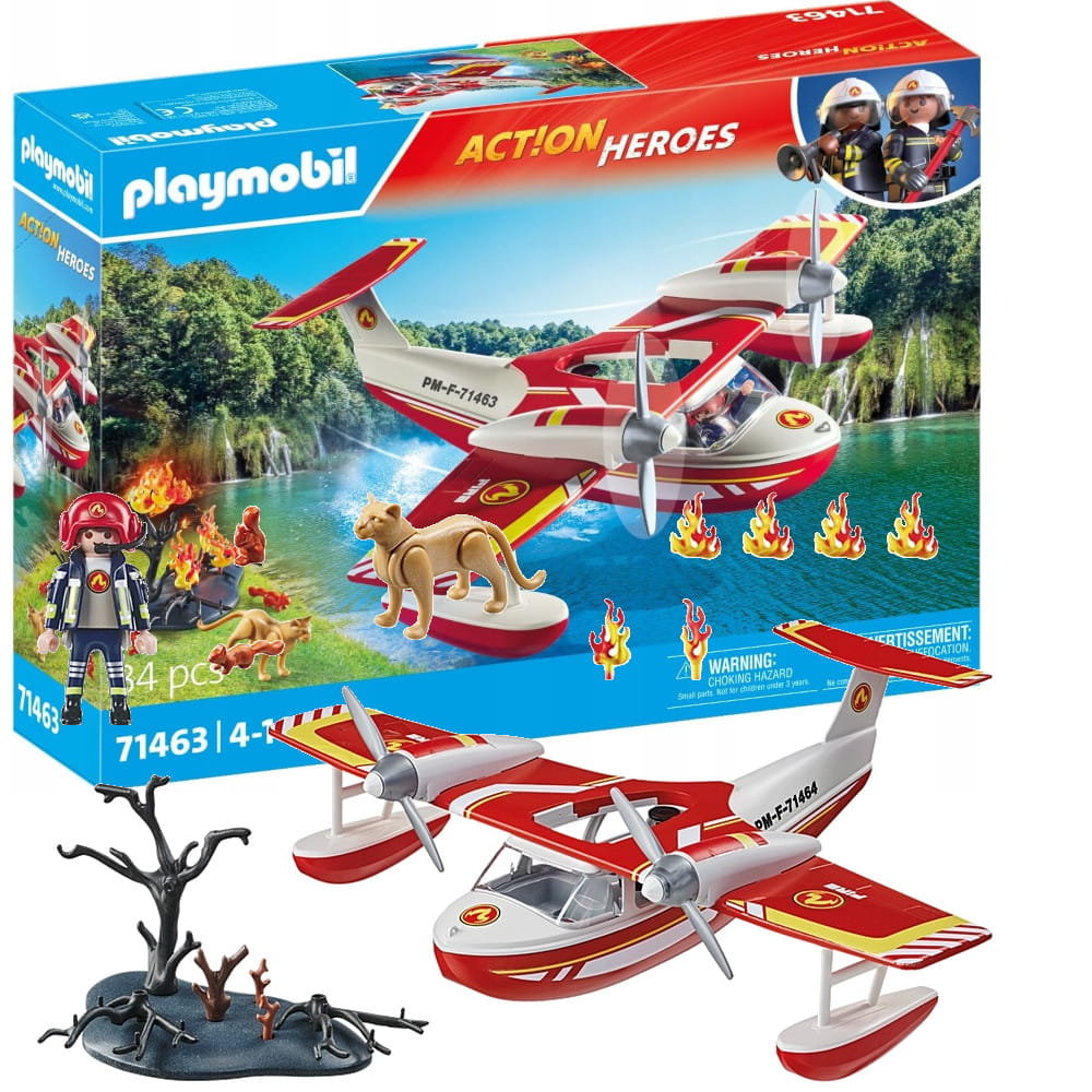 Playmobil Action Heroes 71463 Samolot Straży Pożarnej Z Funkcją Gaszenia