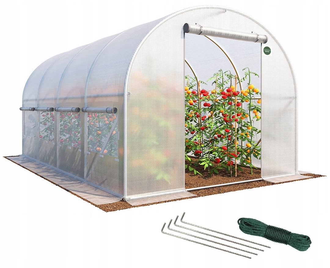 TUNEL FOLIOWY OGRODOWY UV-4 SZKLARNIA 4x2.5m NAMIOT PREMIUM 10m2 FOLIAK