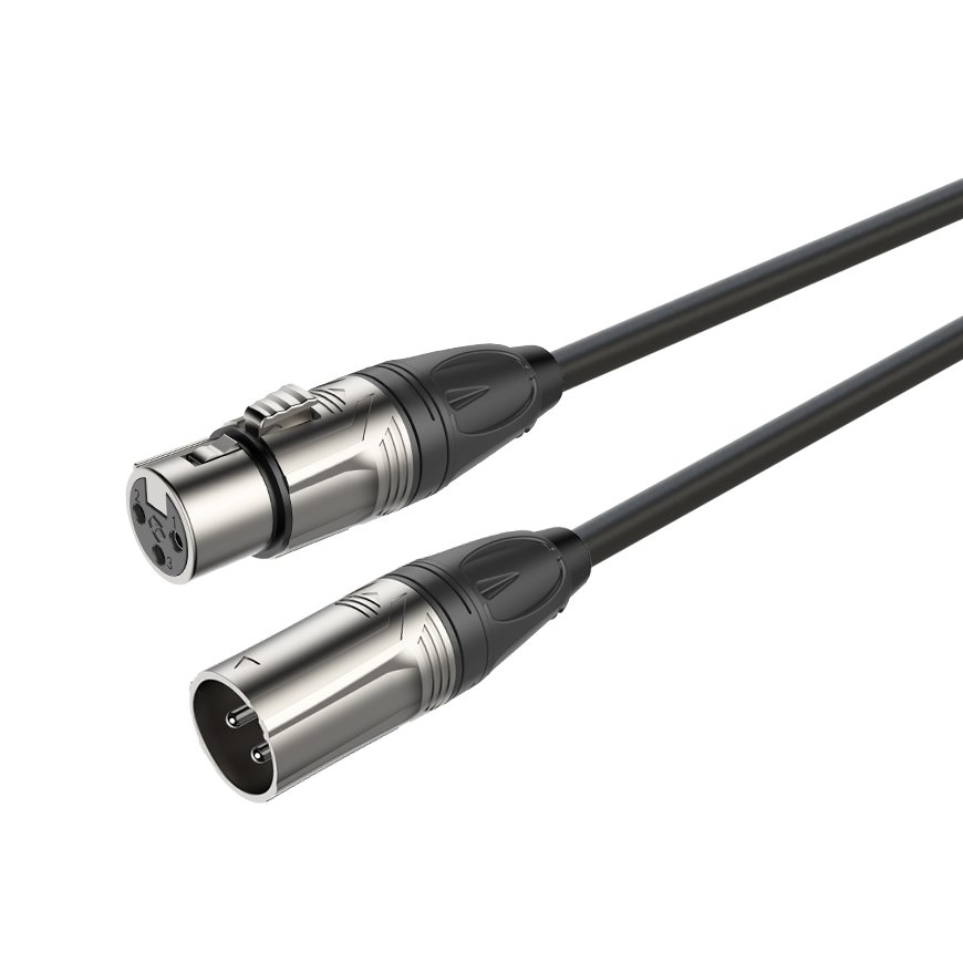 Roxtone Kabel audio 5m DMXX200L5 3 pin gniazdo XLR żeńskie, 3 pin wtyk XLR męski