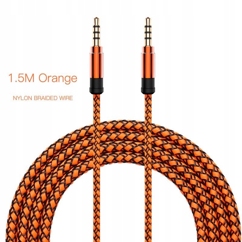 KABEL AUDIO AUX MINI JACK 3,5 MM POMARAŃCZOWY