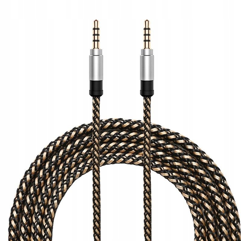 KABEL AUDIO AUX MINI JACK 3,5 MM BRĄZOWY