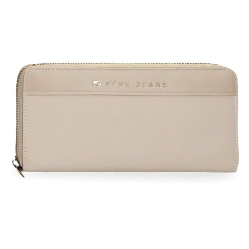 Pepe Jeans Morgan Portfel na karty Beżowy 19,5x10x2 cms Poliester i PU by Joumma Bags, Beis, Talla única, Portfel z wizytówką