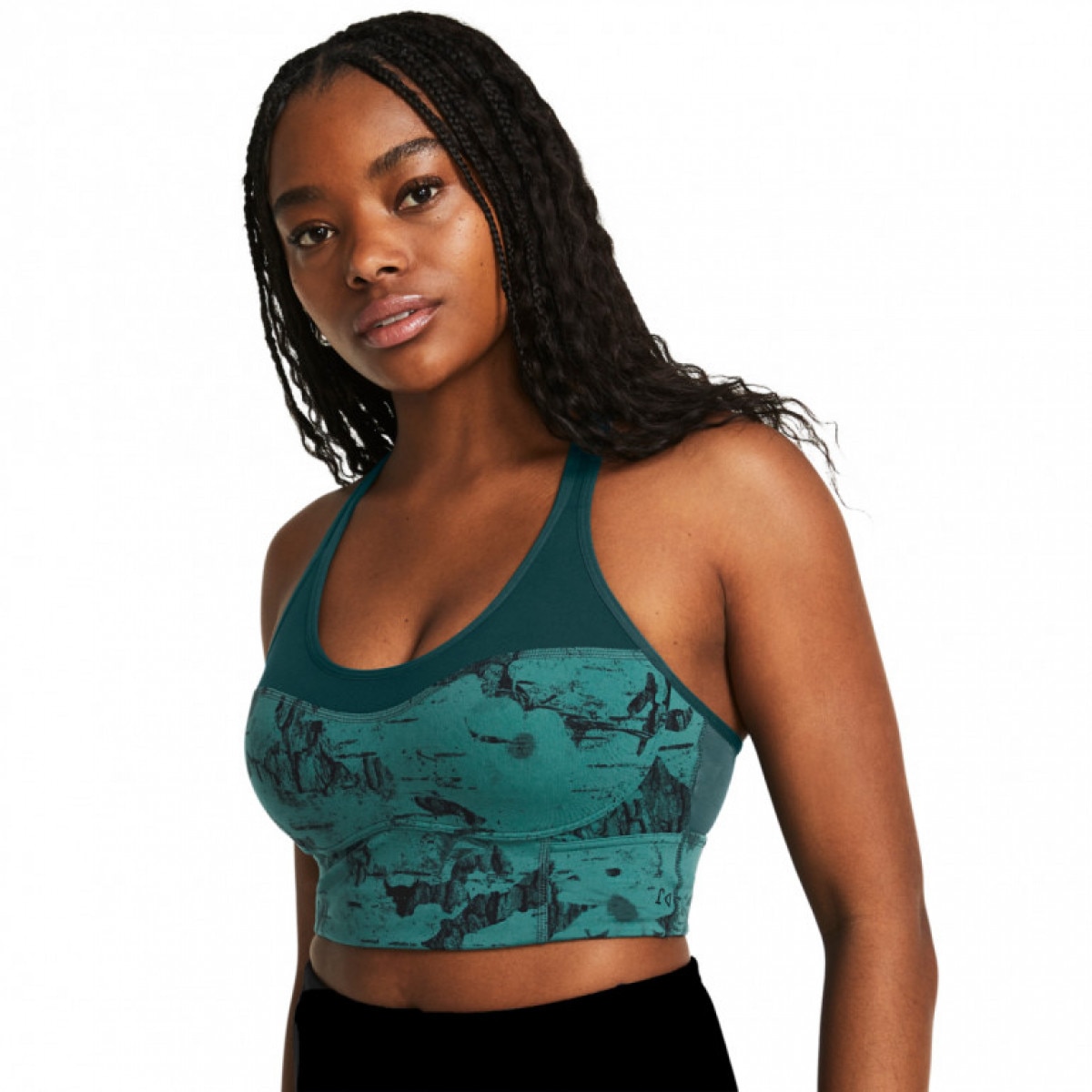 Biustonosz treningowy Under Armour Project Rock LG LL Infty Bra Pt - zielony - UNDER ARMOUR