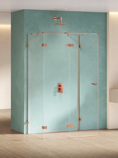 New Trendy Miedziana przyścienna kabina prysznicowa lewa 80x90 EXK-6475 Eventa Copper Shine