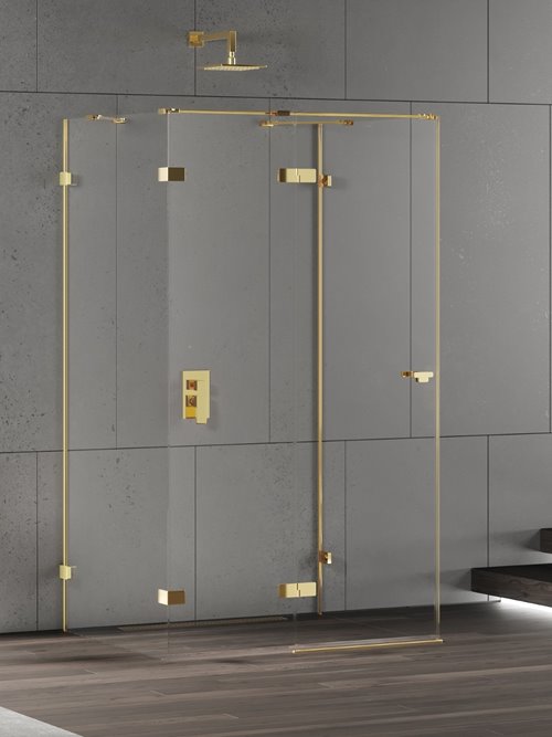 New Trendy Złota przyścienna kabina prysznicowa lewa 120x100 EXK-4814 Eventa Gold Shine