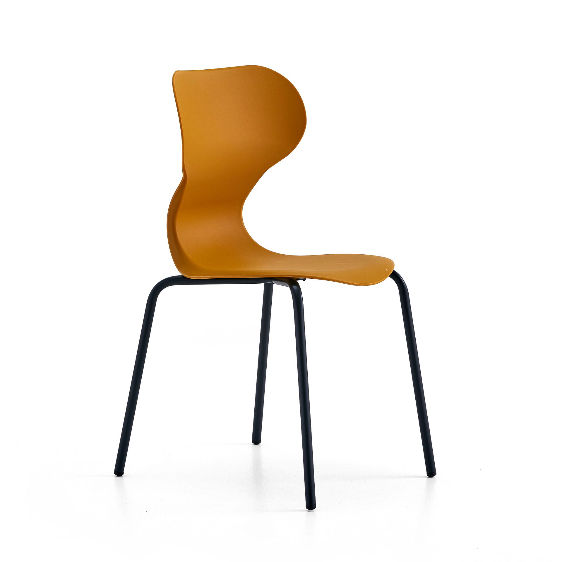 Krzesło BRIAN, 4 nogi, antracyt/żółty