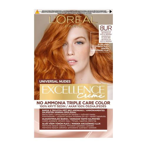 L'Oréal Paris Excellence Creme Triple Protection Farba do włosów 48 ml Odcień 8UR Universal Light Copper