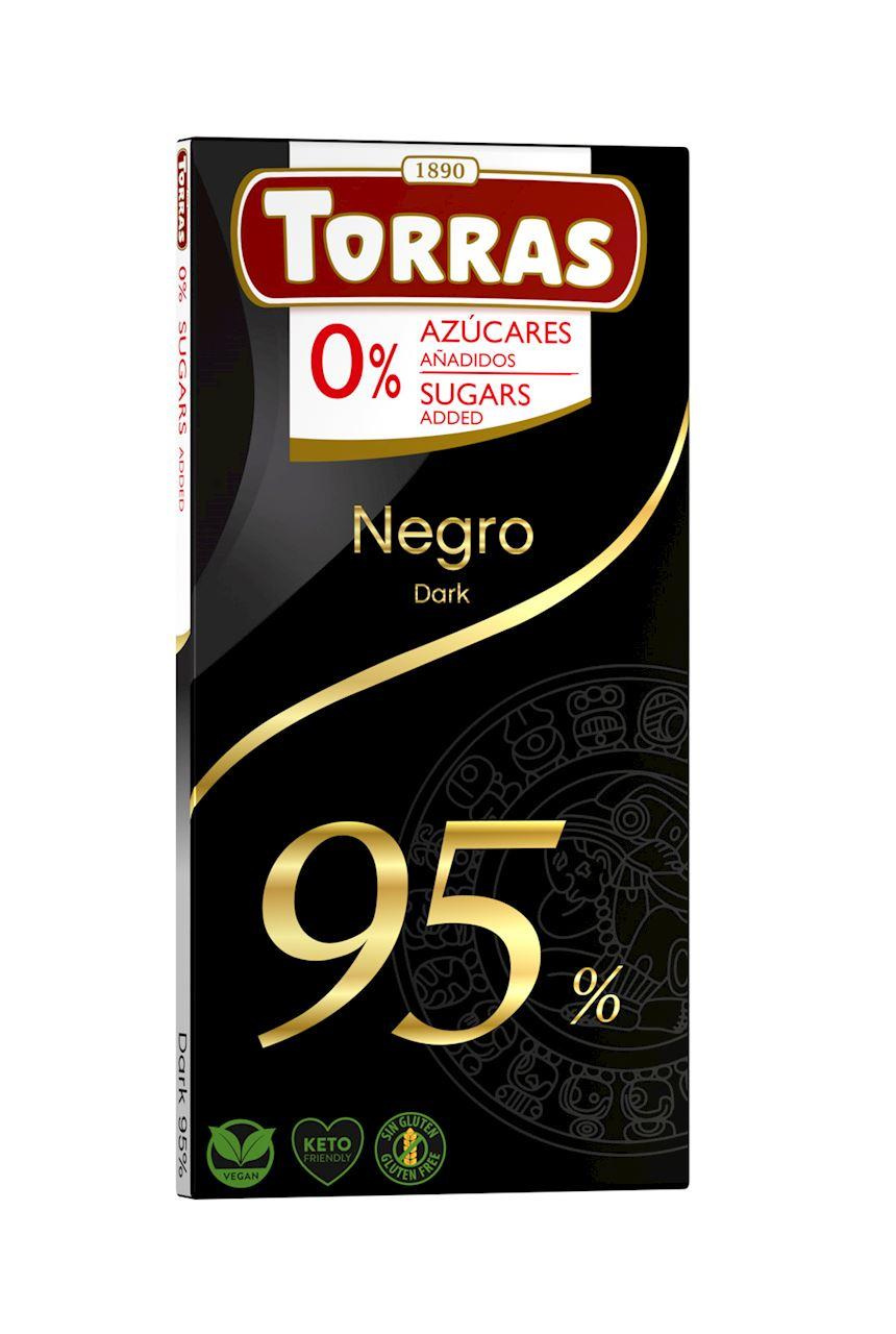 Torras Czekolada gorzka 95% bez dodatku cukru bezglutenowa 75 g