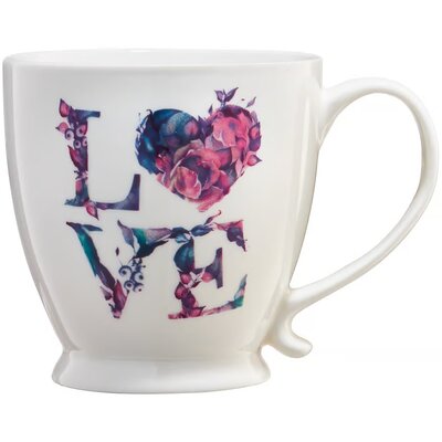 Kubek porcelanowy Love Letters kwiatowy napis 400 ml AMBITION