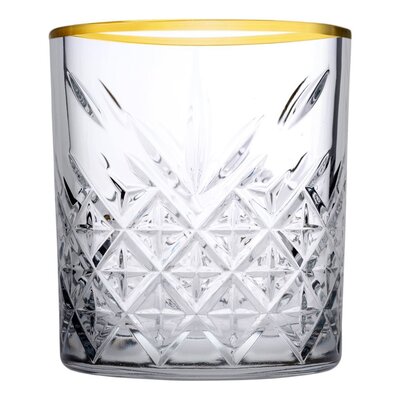 Komplet 4 niskich szklanek Timeless Gold 345 ml PASABAHCE