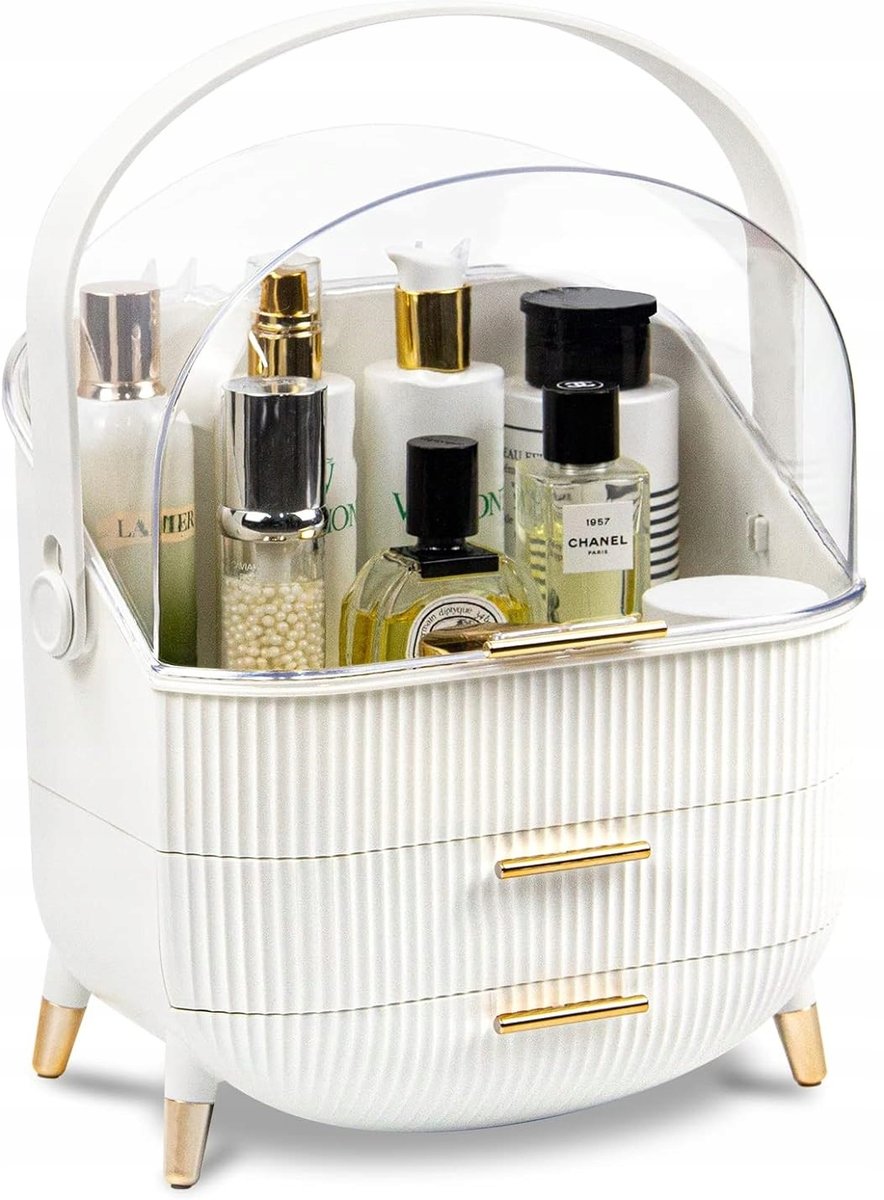 Szkatułka Organizer Szafka Na Kosmetyki Szuflady Na Nóżkach F9 Biała