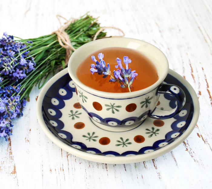 FILIŻANKA I SPODEK CERAMIKA BOLESŁAWIEC Ø 10,2/14,2 cm V 0,11 L GU716DEK41