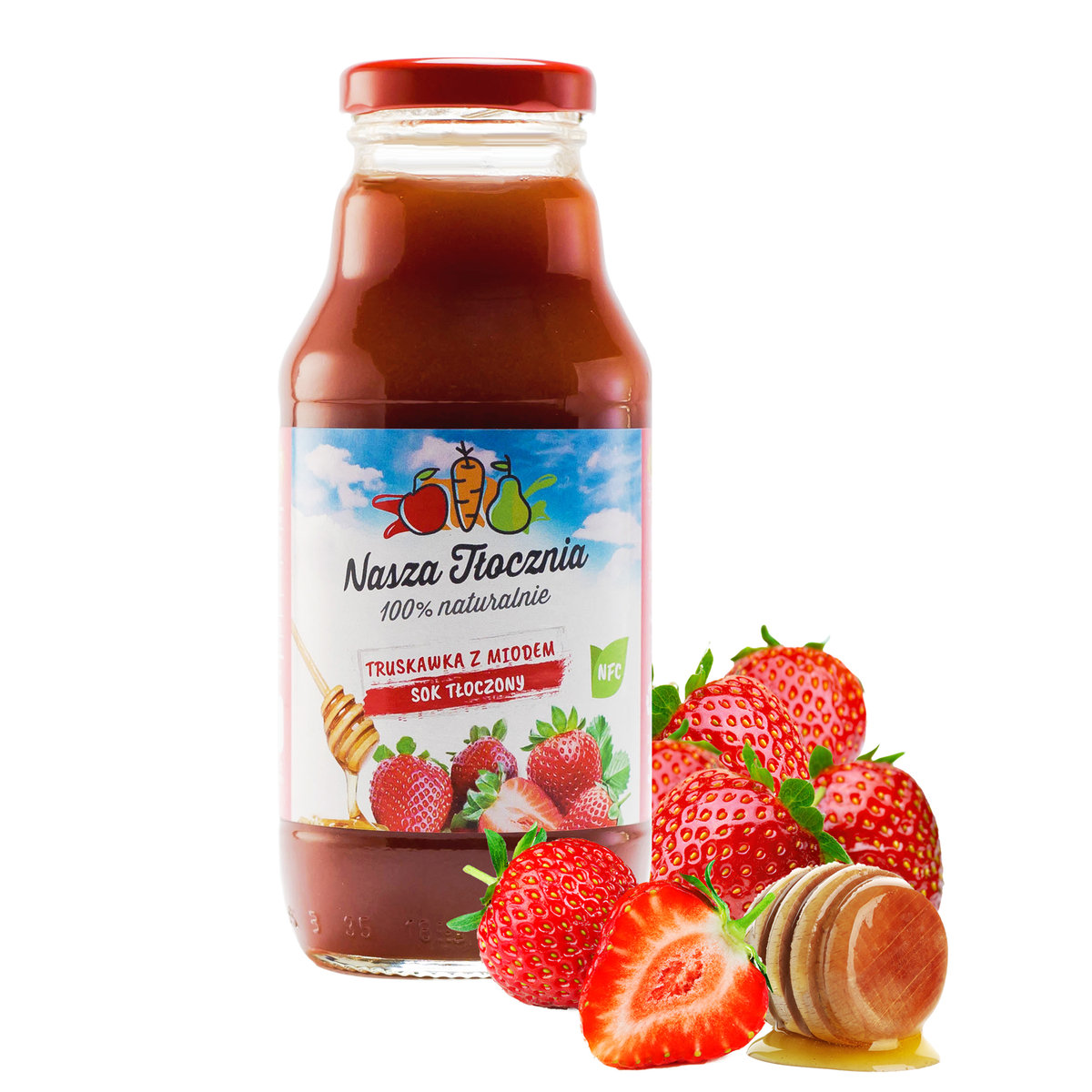 Sok tłoczony 100% TRUSKAWKA z miodem Nasza Tłocznia 330ml
