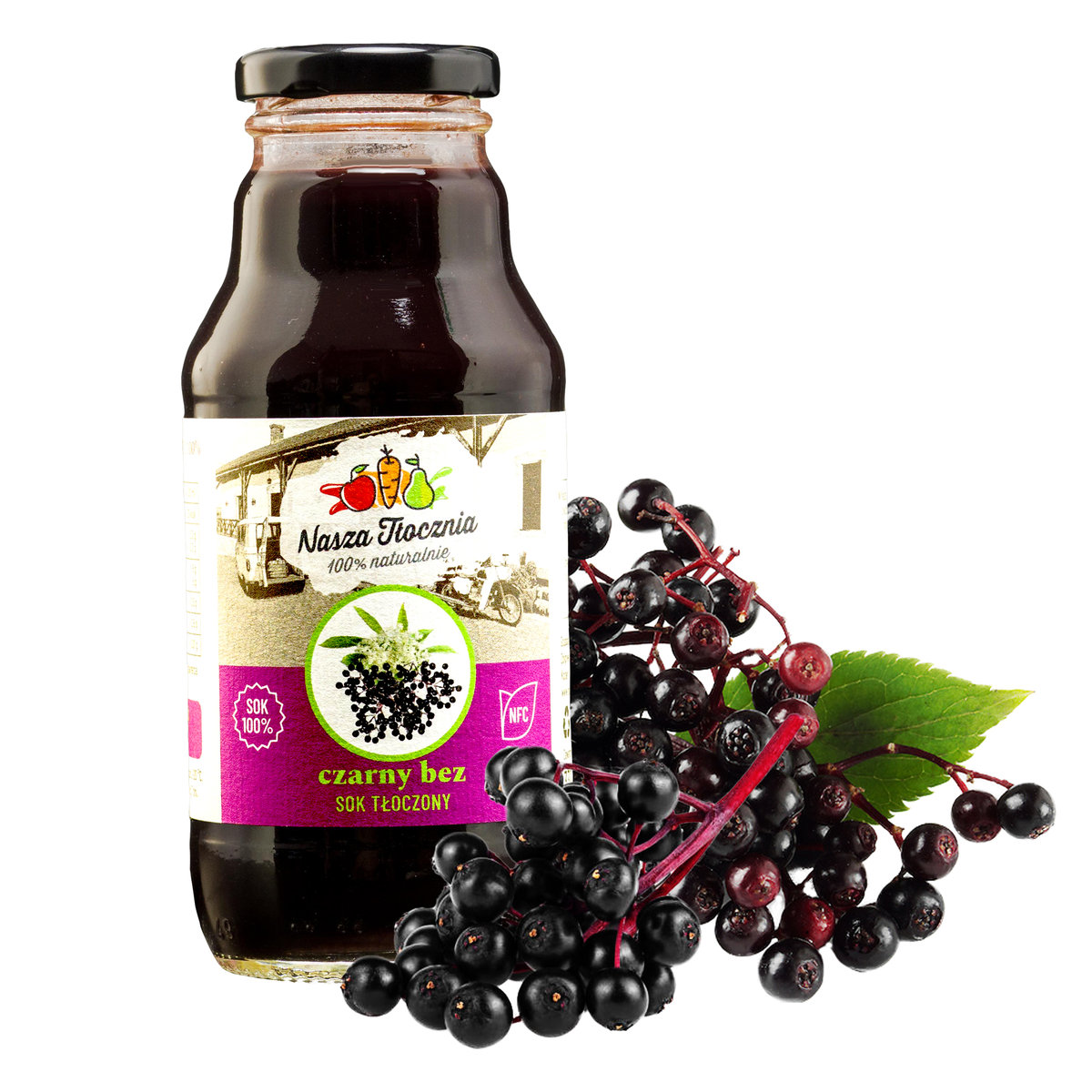 Sok tłoczony z czarnego bzu 100% CZARNY BEZ oczyszczanie detoks grypa 330ml