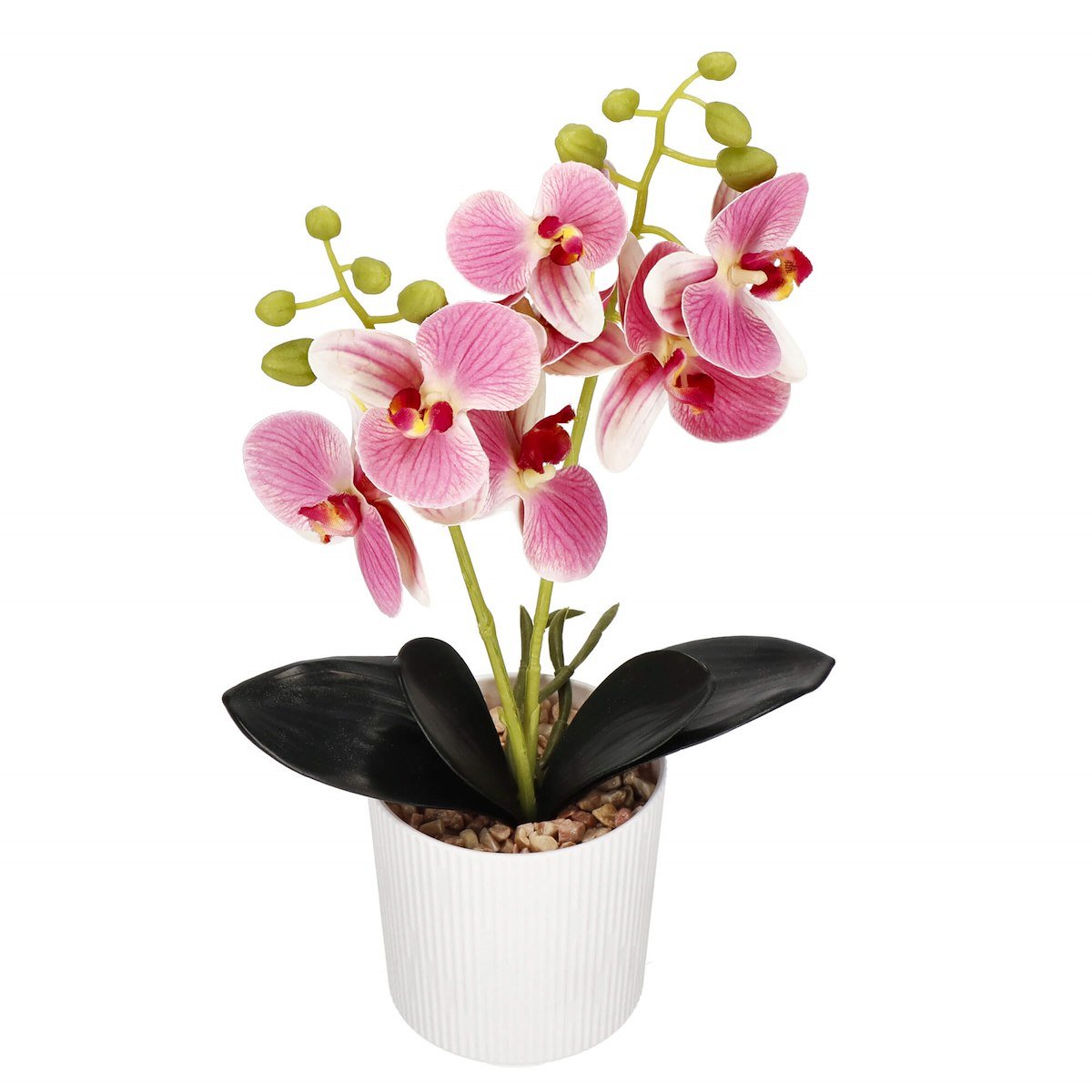 Sztuczny storczyk orchidea 33,5 cm dekoracyjna roślina doniczkowa różowa