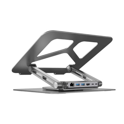 Unitek Obrotowa podstawka pod laptop ze stacją USB-C