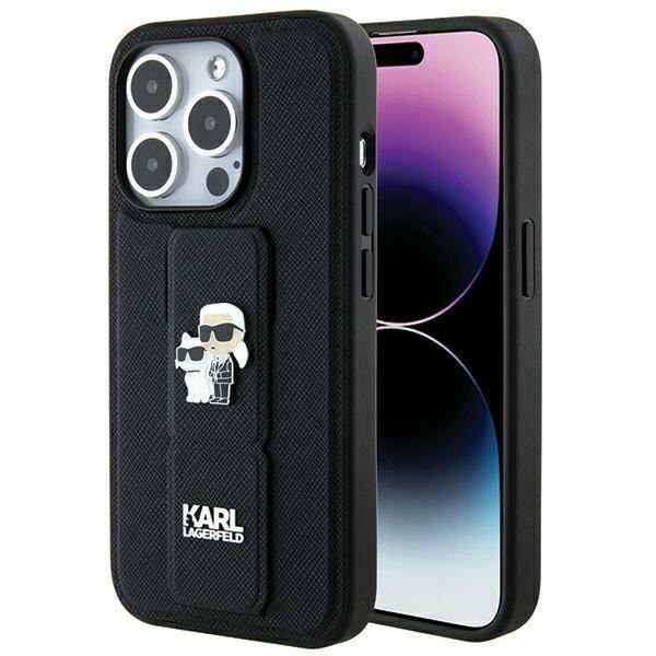 Etui Karl Lagerfeld KLHCP14XGSAKCPK Apple iPhone 14 Pro Max hardcase Gripstand Saffiano Karl&Choupette Pins czarny/black