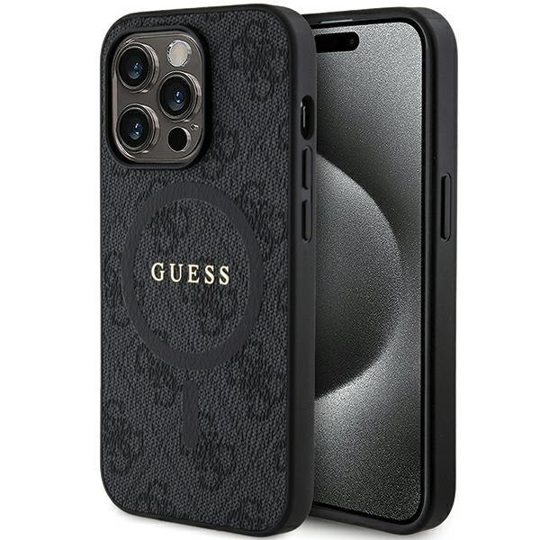 Etui Guess GUHMP14LG4GFRK Apple iPhone 14 Pro hardcase 4G Collection Leather Metal Logo MagSafe czarne/black