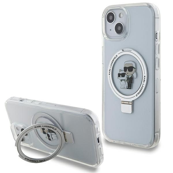 Etui Karl Lagerfeld KLHMP14SHMRSKCH Apple iPhone 14 / 15 hardcase Ring Stand Karl&Choupettte MagSafe biały/white