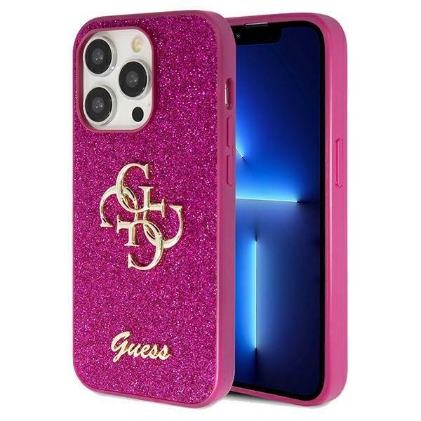 Etui Guess GUHCP15LHG4SGU Apple iPhone 15 Pro hardcase Glitter Script Big 4G fioletowy/purple