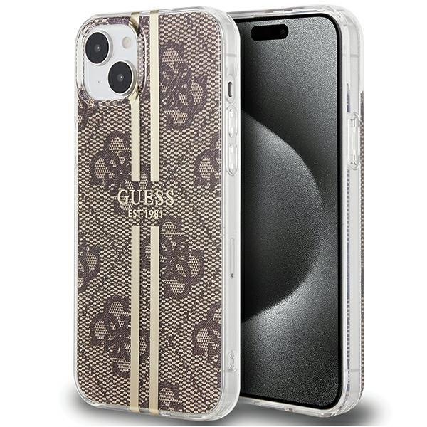 Etui Guess GUHCP15MH4PSEGW Apple iPhone 15 Plus / 14 Plus hardcase IML 4G Gold Stripe brązowy/brown
